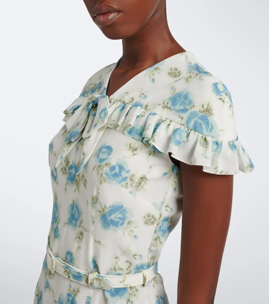 Alessandra Rich Caped floral silk midi dress | Thumbnail 2 Alessandra Rich Caped floral silk midi dress | Thumbnail 2