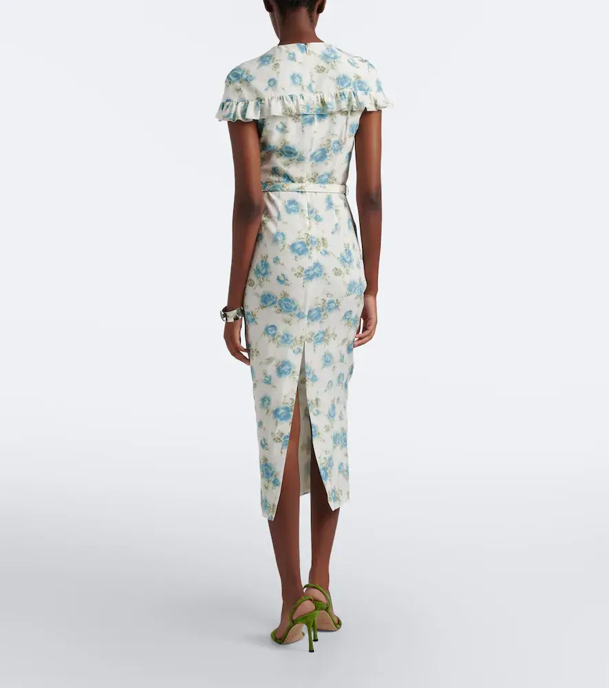 Alessandra Rich Caped floral silk midi dress | Thumbnail 3 Alessandra Rich Caped floral silk midi dress | Thumbnail 3