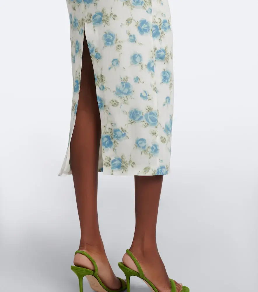 Alessandra Rich Caped floral silk midi dress | Thumbnail 5 Alessandra Rich Caped floral silk midi dress | Thumbnail 5