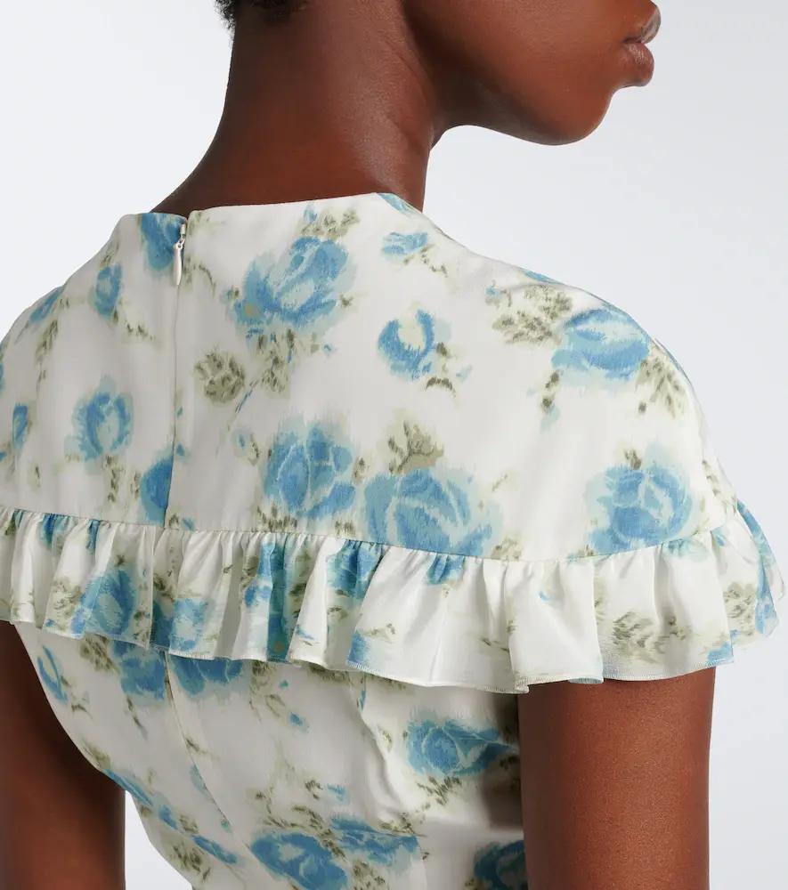 Alessandra Rich Caped floral silk midi dress | Thumbnail 6 Alessandra Rich Caped floral silk midi dress | Thumbnail 6