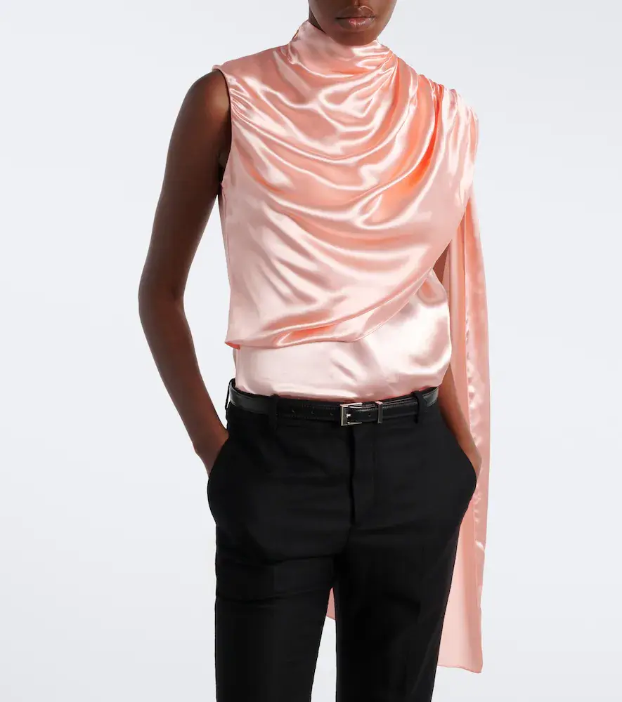 Mugler Draped satin top | Thumbnail 2 Mugler Draped satin top | Thumbnail 2