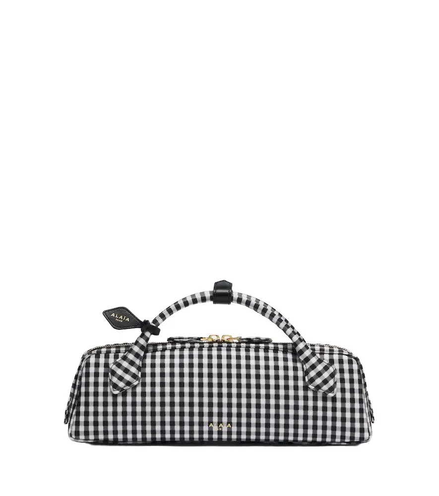 Alaia Alaïa Le Teckel gingham top-handle bag | Image 1 Alaia Alaïa Le Teckel gingham top-handle bag | Image 1