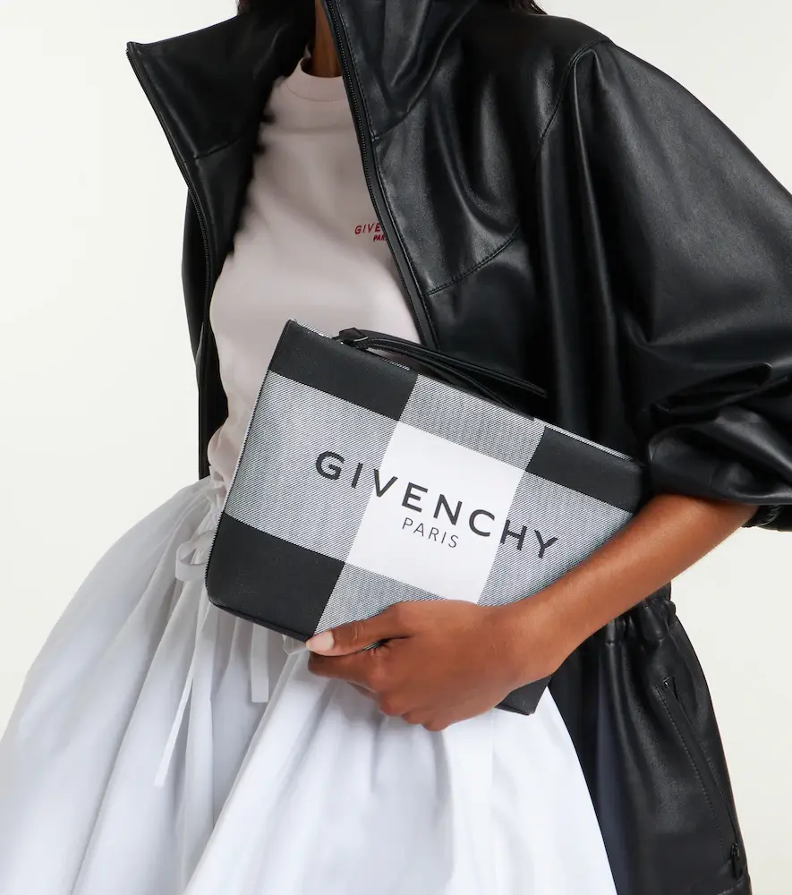 Givenchy Logo checked pouch | Thumbnail 4 Givenchy Logo checked pouch | Thumbnail 4