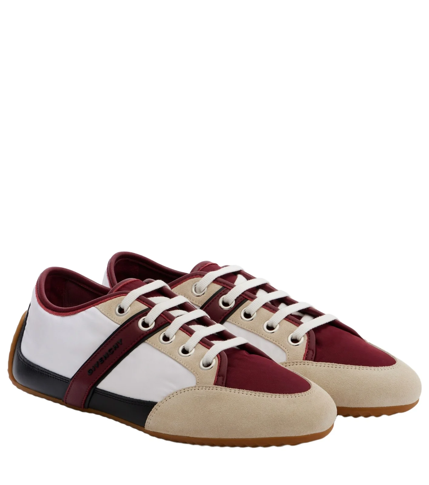 Slim suede-trimmed sneakers Slim suede-trimmed sneakers