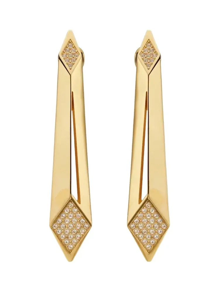 Crystal-embellished drop earrings