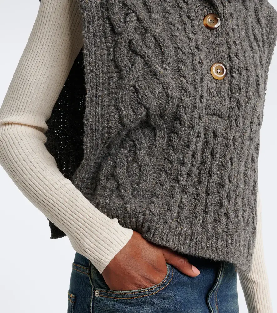 Isabel Marant Cable knit wool-blend sweater vest | Thumbnail 2