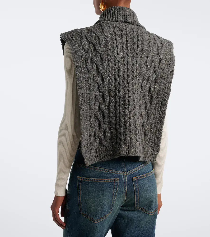 Isabel Marant Cable knit wool-blend sweater vest | Thumbnail 5
