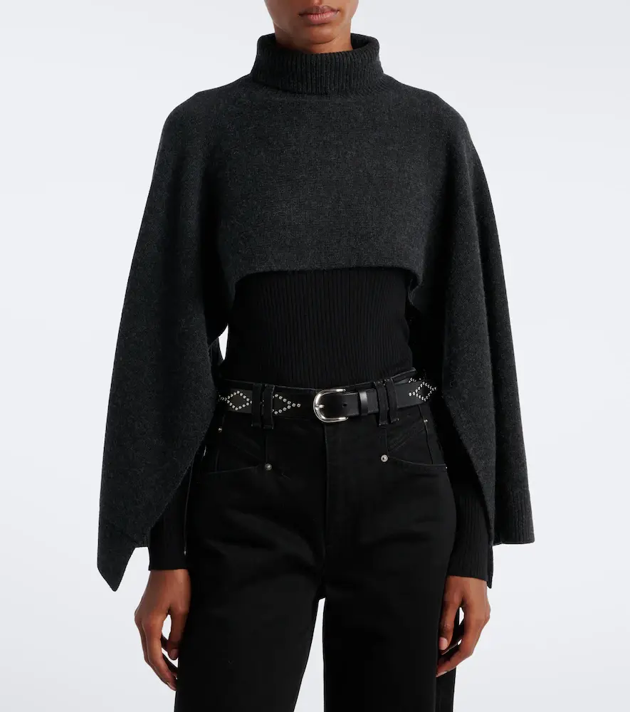Isabel Marant Marina wool and cashmere poncho | Thumbnail 2 Isabel Marant Marina wool and cashmere poncho | Thumbnail 2