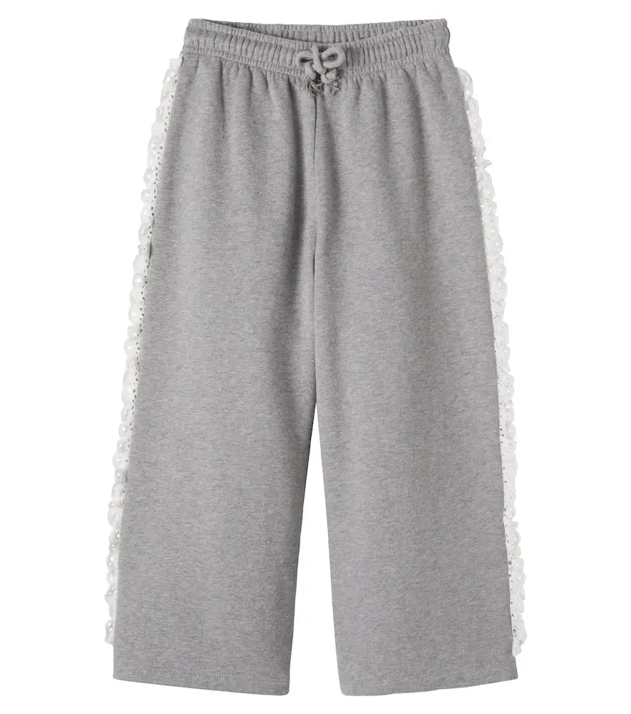 THE NEW SOCIETY Ash lace-trimmed cotton jersey sweatpants | Image 1 THE NEW SOCIETY Ash lace-trimmed cotton jersey sweatpants | Image 1
