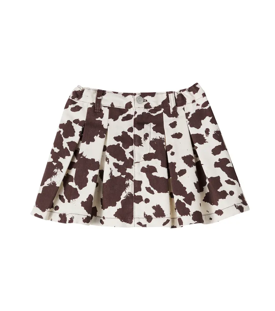 THE NEW SOCIETY Dakota cow-print pleated denim skirt | Image 1 THE NEW SOCIETY Dakota cow-print pleated denim skirt | Image 1