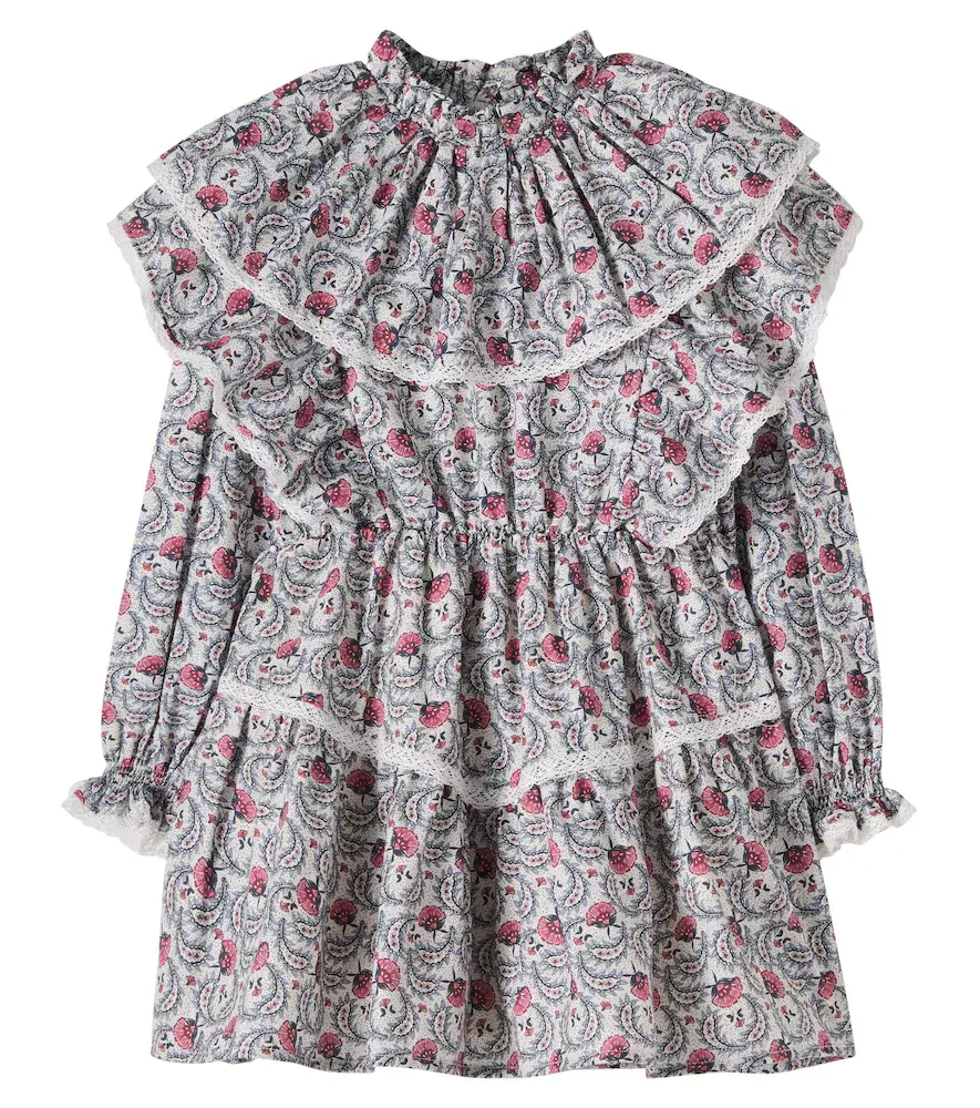 THE NEW SOCIETY Nesta lace-trimmed printed cotton dress | Image 1 THE NEW SOCIETY Nesta lace-trimmed printed cotton dress | Image 1