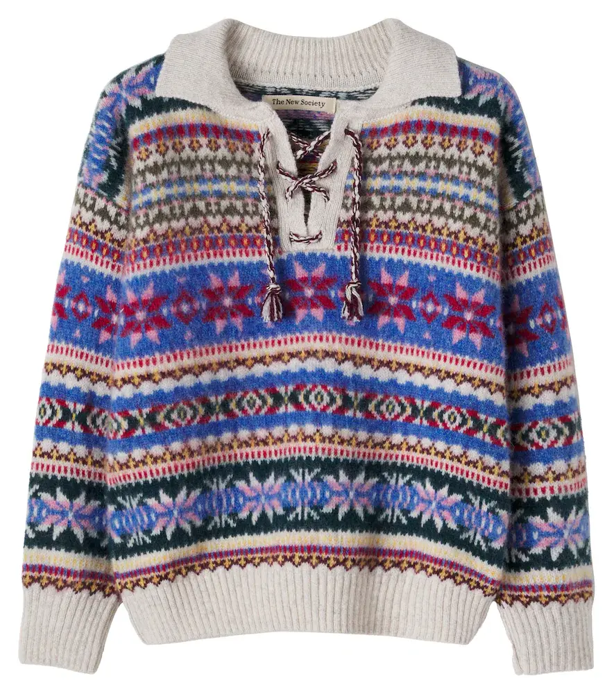 THE NEW SOCIETY Caia Fair Isle wool-blend polo sweater | Image 1 THE NEW SOCIETY Caia Fair Isle wool-blend polo sweater | Image 1