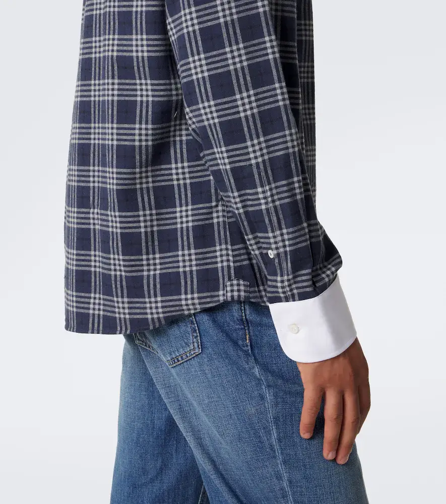 Brunello Cucinelli Checked cotton-blend flannel shirt | Thumbnail 5 Brunello Cucinelli Checked cotton-blend flannel shirt | Thumbnail 5