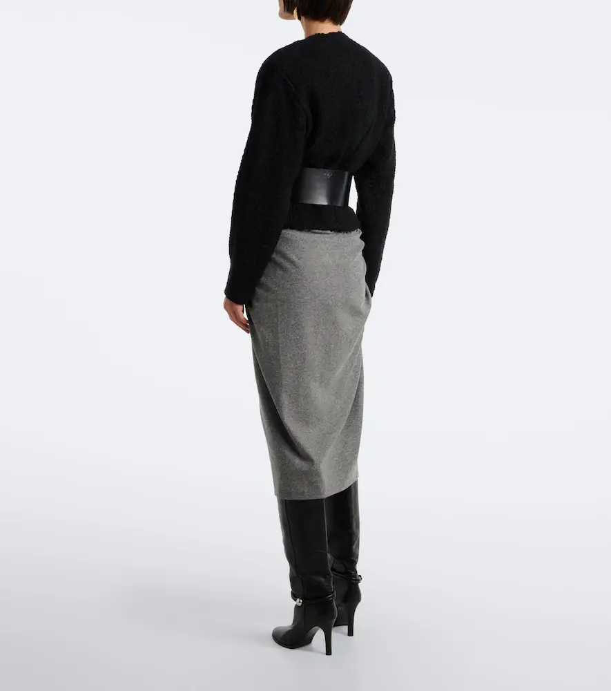 Marant Étoile Jeldia draped flannel midi skirt | Thumbnail 6