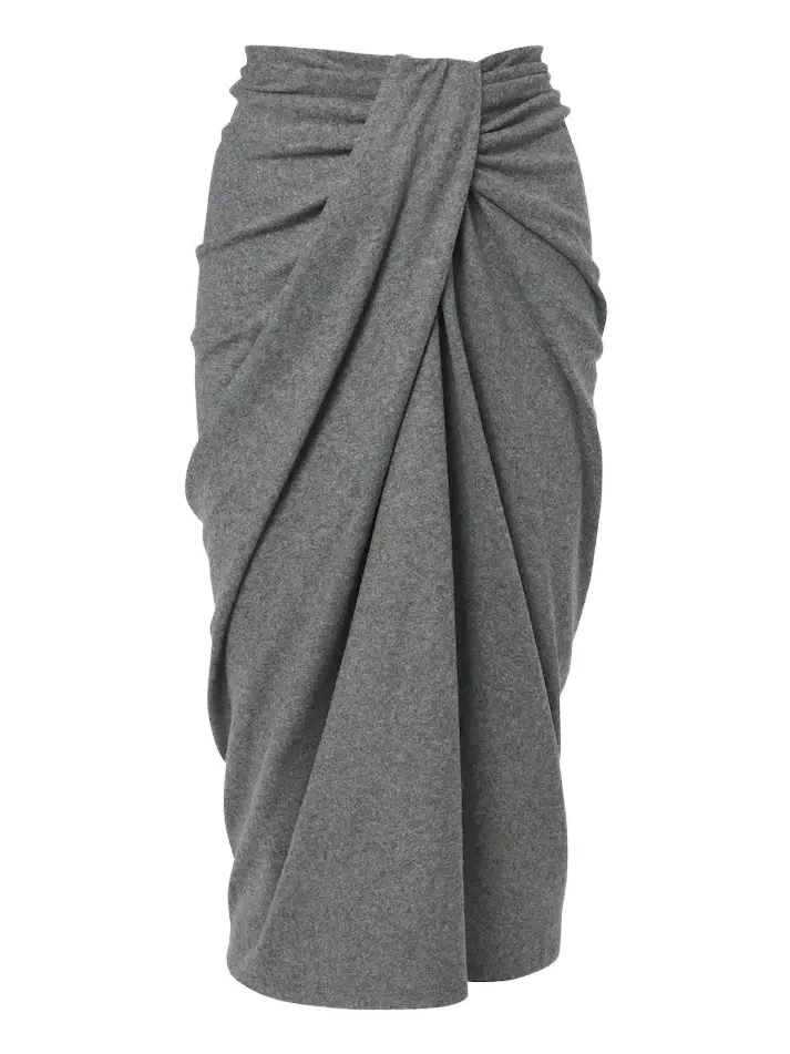 Jeldia draped flannel midi skirt