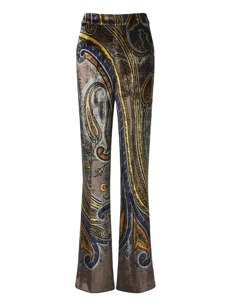 Etro Paisley velvet flared pants