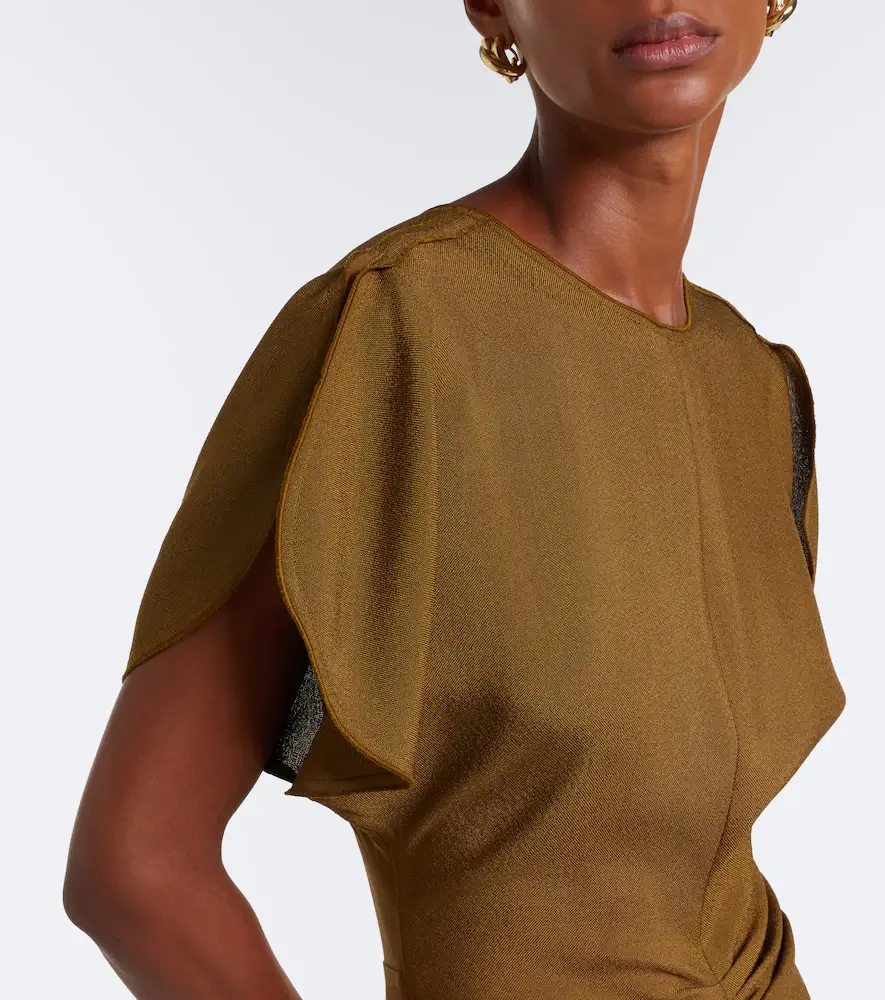 Victoria Beckham Bela ruched midi dress | Thumbnail 4 Victoria Beckham Bela ruched midi dress | Thumbnail 4