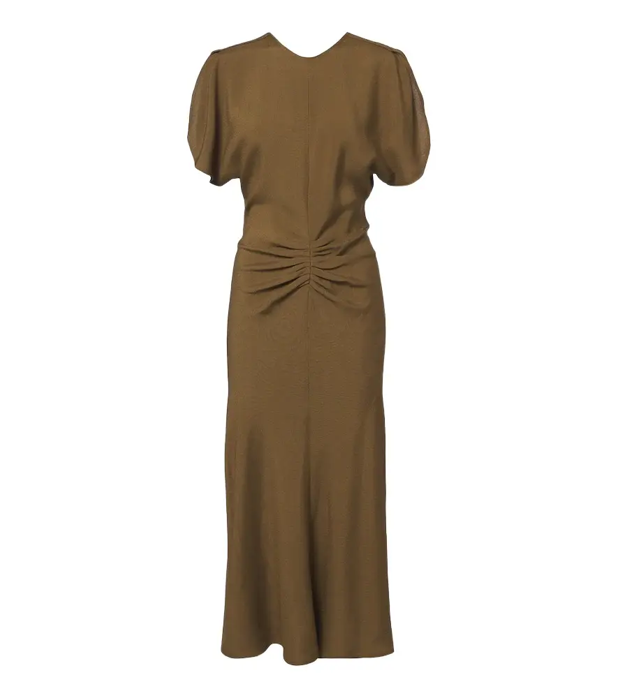 Victoria Beckham Bela ruched midi dress | Image 1 Victoria Beckham Bela ruched midi dress | Image 1