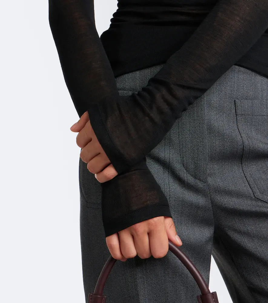 Victoria Beckham Draped jersey top | Thumbnail 3 Victoria Beckham Draped jersey top | Thumbnail 3