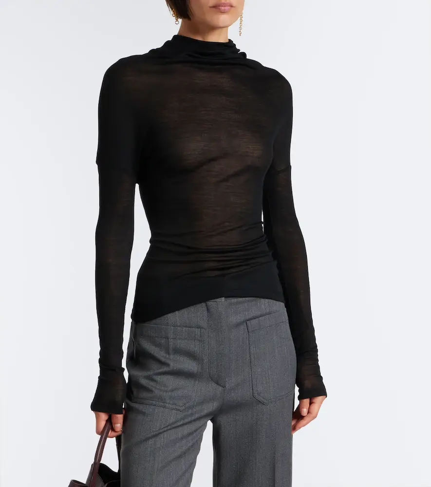 Victoria Beckham Draped jersey top | Thumbnail 5 Victoria Beckham Draped jersey top | Thumbnail 5