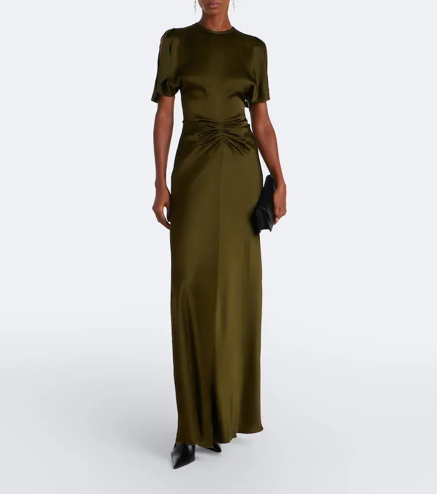 Victoria Beckham Isabella ruched satin gown | Thumbnail 2 Victoria Beckham Isabella ruched satin gown | Thumbnail 2