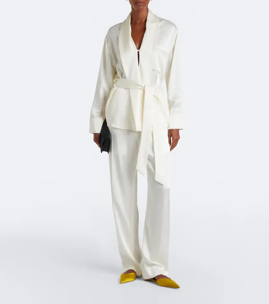 Victoria Beckham Alba belted satin blouse | Thumbnail 5