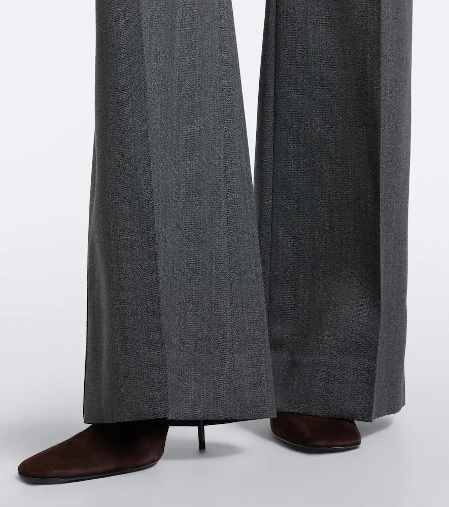 Victoria Beckham Alina herringbone virgin wool wide-leg pants | Thumbnail 3 Victoria Beckham Alina herringbone virgin wool wide-leg pants | Thumbnail 3