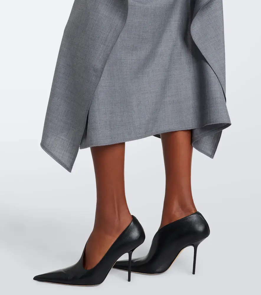 Victoria Beckham Asymmetric draped wool midi skirt | Thumbnail 4 Victoria Beckham Asymmetric draped wool midi skirt | Thumbnail 4