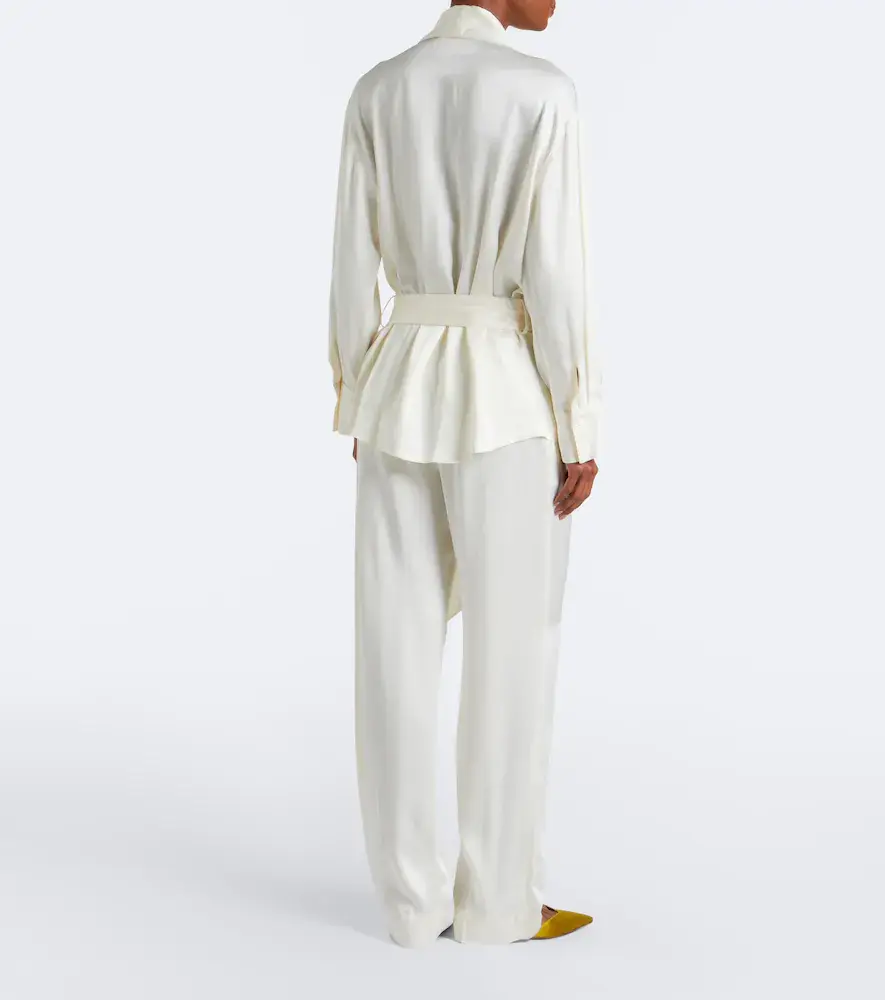 Victoria Beckham Satin wide-leg pants | Thumbnail 6