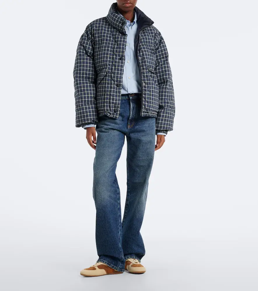 Miu Miu Reversible cotton flannel down jacket | Thumbnail 2