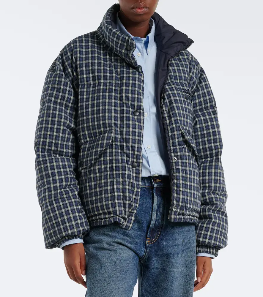 Miu Miu Reversible cotton flannel down jacket | Thumbnail 7