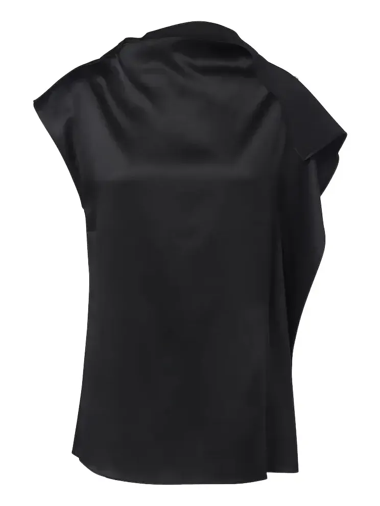 Ruffled silk satin top Ruffled silk satin top
