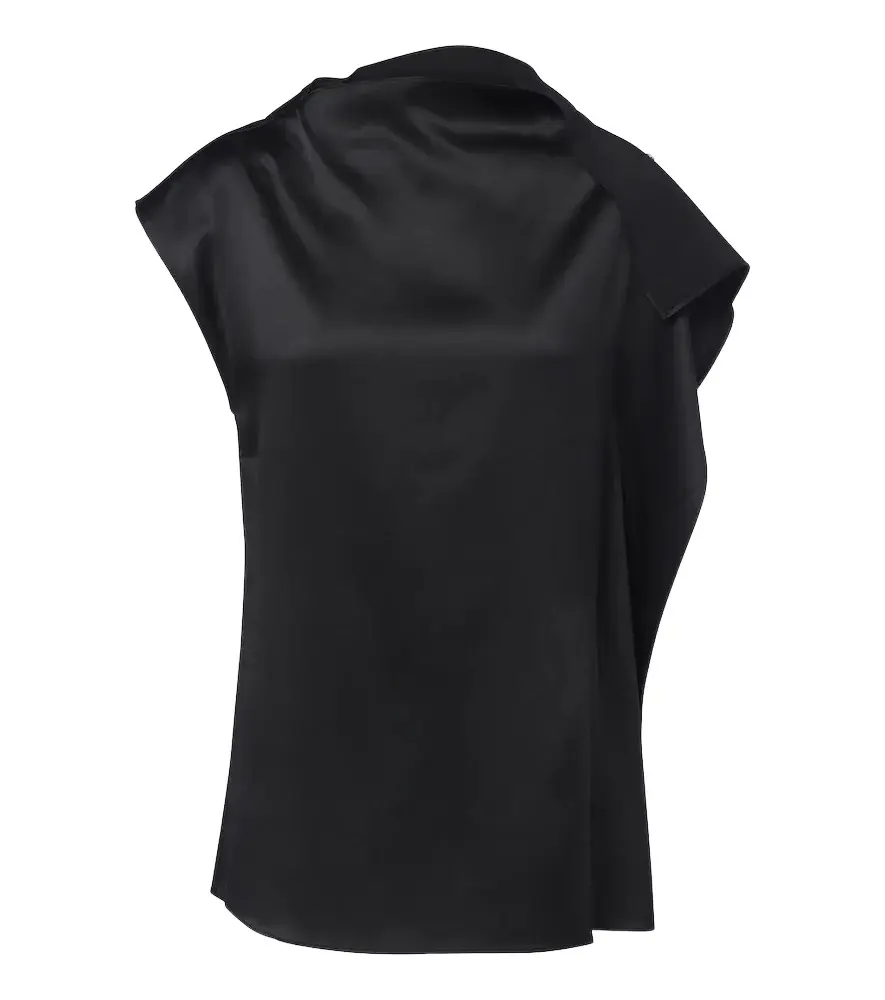 Sportmax Ruffled silk satin top | Image 1 Sportmax Ruffled silk satin top | Image 1