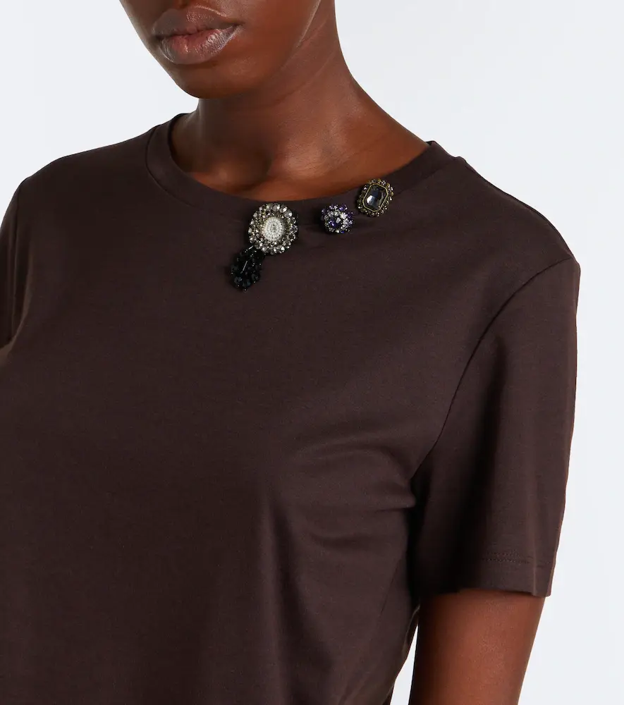 'S Max Mara 'S Max Mara Embellished cotton-blend jersey T-shirt | Thumbnail 5
