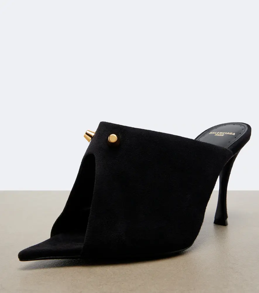 Balenciaga Midnight City studded suede mules | Thumbnail 4