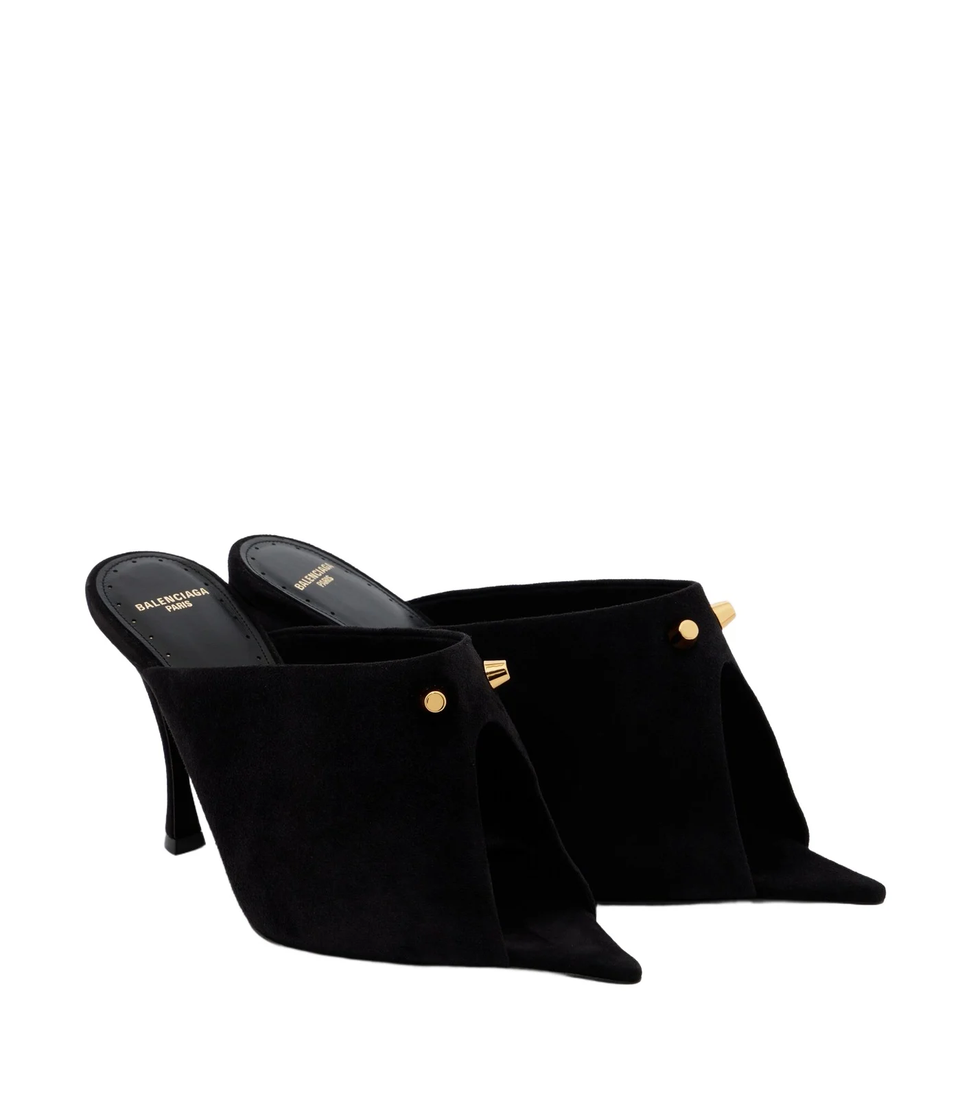 Balenciaga Midnight City studded suede mules