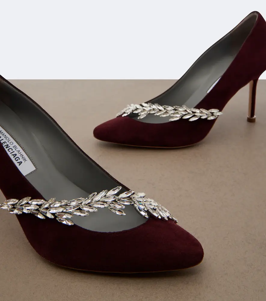 Balenciaga x Manolo Blahnik embellished suede pumps | Thumbnail 3