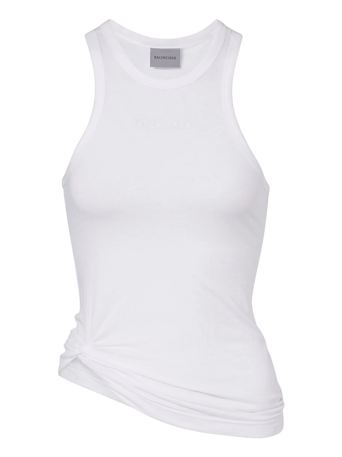 Logo gathered cotton jersey tank top Logo gathered cotton jersey tank top