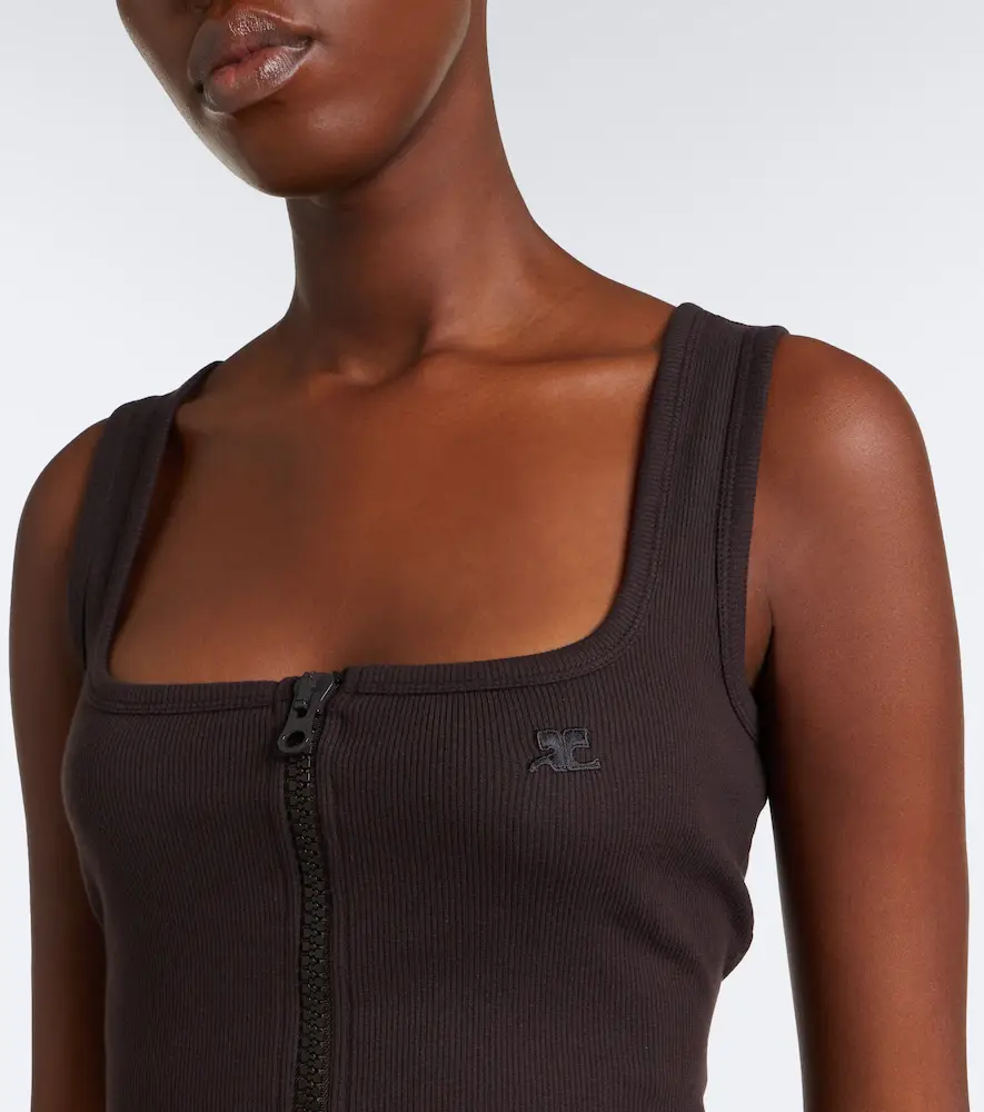 Courrèges Courrèges Zip-up cotton tank | Thumbnail 4 Courrèges Courrèges Zip-up cotton tank | Thumbnail 4