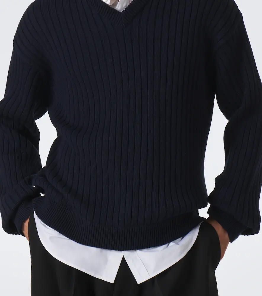 Balenciaga Layered ribbed-knit cotton sweater | Thumbnail 2 Balenciaga Layered ribbed-knit cotton sweater | Thumbnail 2
