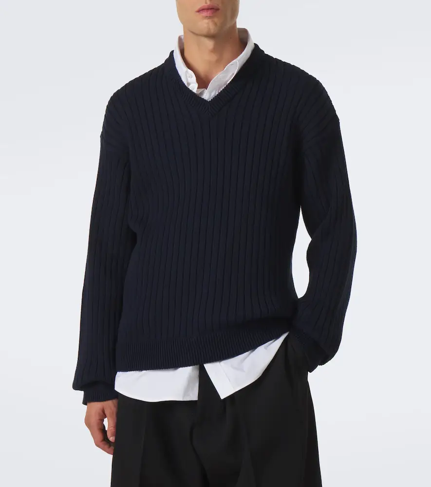 Balenciaga Layered ribbed-knit cotton sweater | Thumbnail 4 Balenciaga Layered ribbed-knit cotton sweater | Thumbnail 4