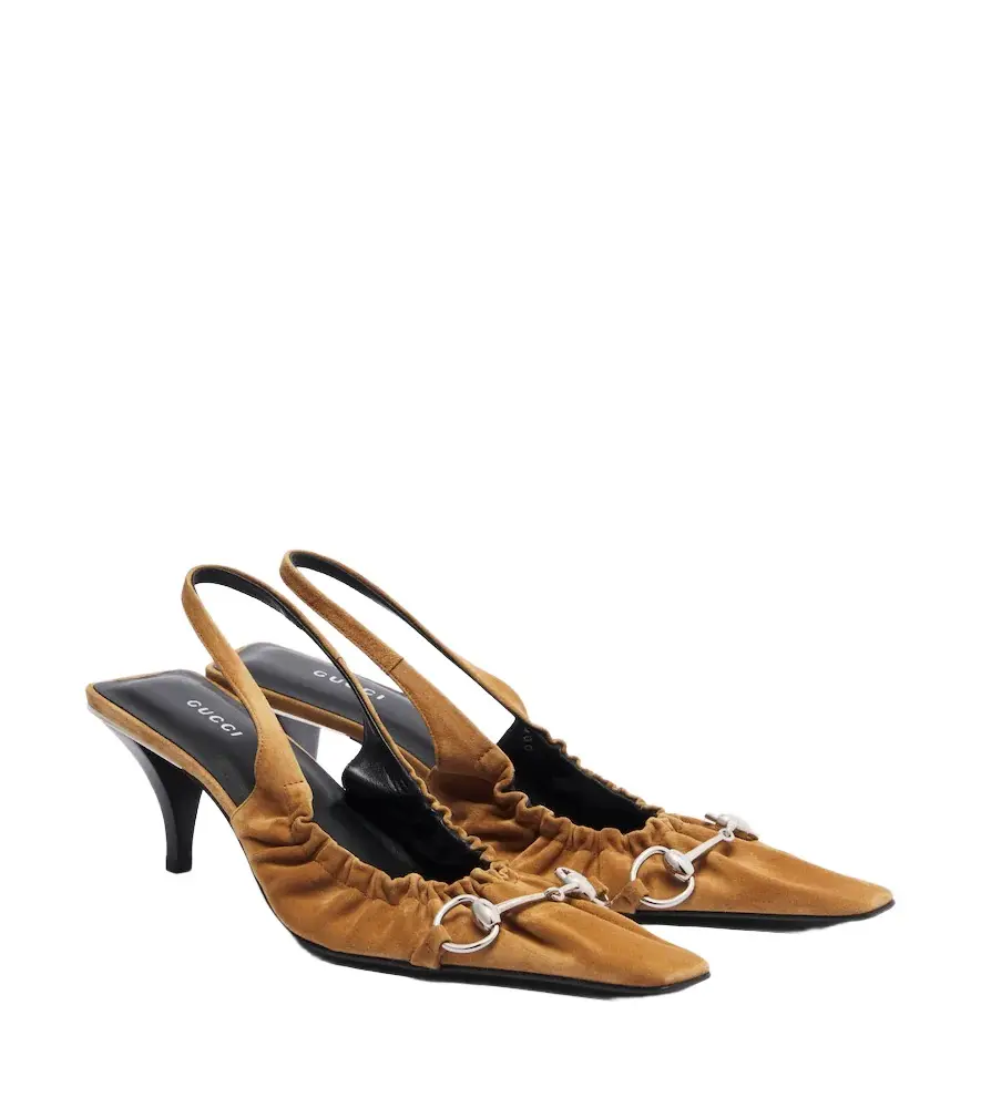 Gucci Vittoria Horsebit suede slingback pumps | Image 1 Gucci Vittoria Horsebit suede slingback pumps | Image 1
