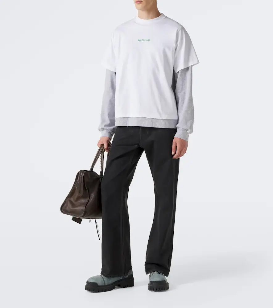 Balenciaga Layered cotton jersey T-shirt | Thumbnail 3