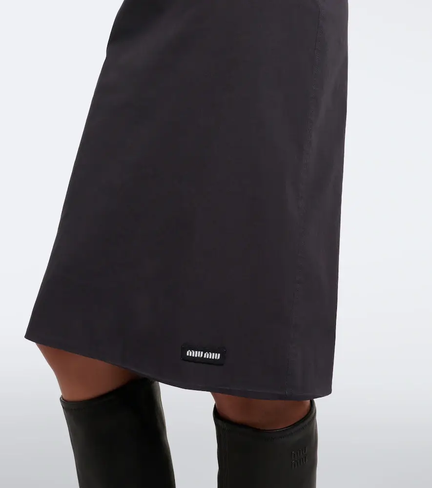 Miu Miu Cotton-blend poplin pencil skirt | Thumbnail 2