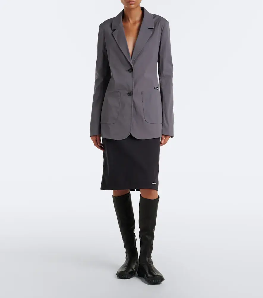 Miu Miu Cotton-blend poplin pencil skirt | Thumbnail 6