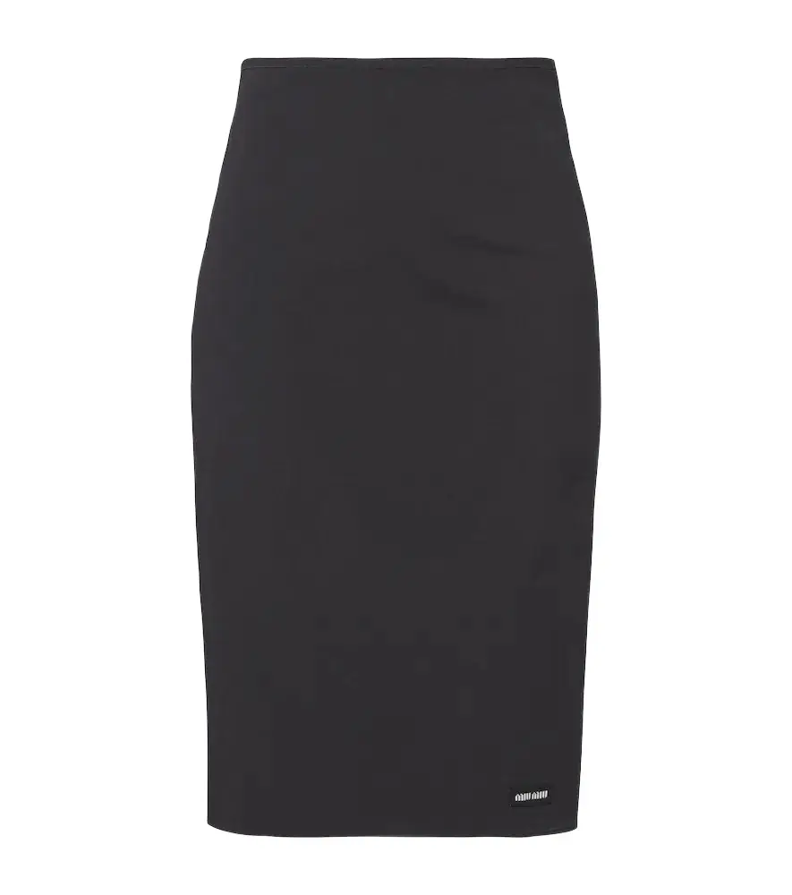 Miu Miu Cotton-blend poplin pencil skirt | Image 1 Miu Miu Cotton-blend poplin pencil skirt | Image 1