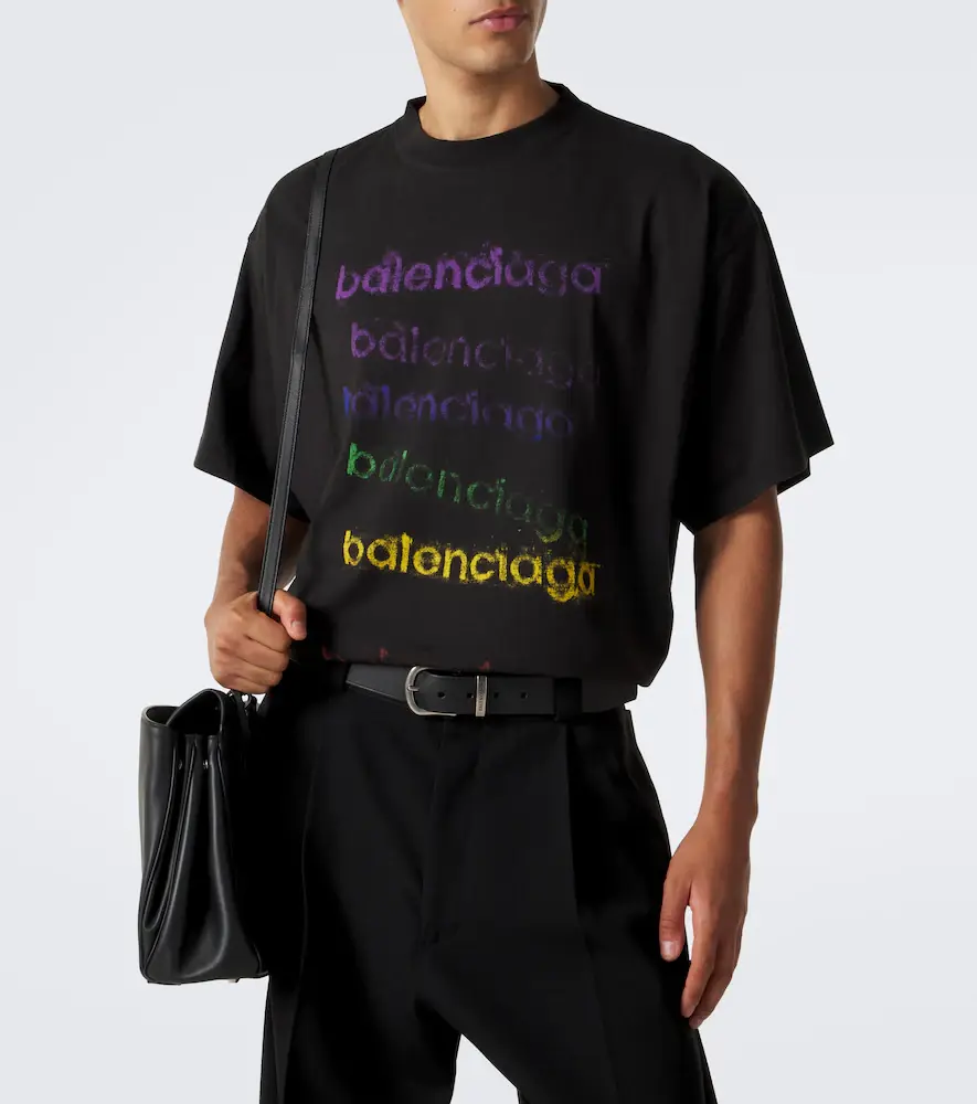 Balenciaga Logo cotton jersey T-shirt | Thumbnail 4 Balenciaga Logo cotton jersey T-shirt | Thumbnail 4