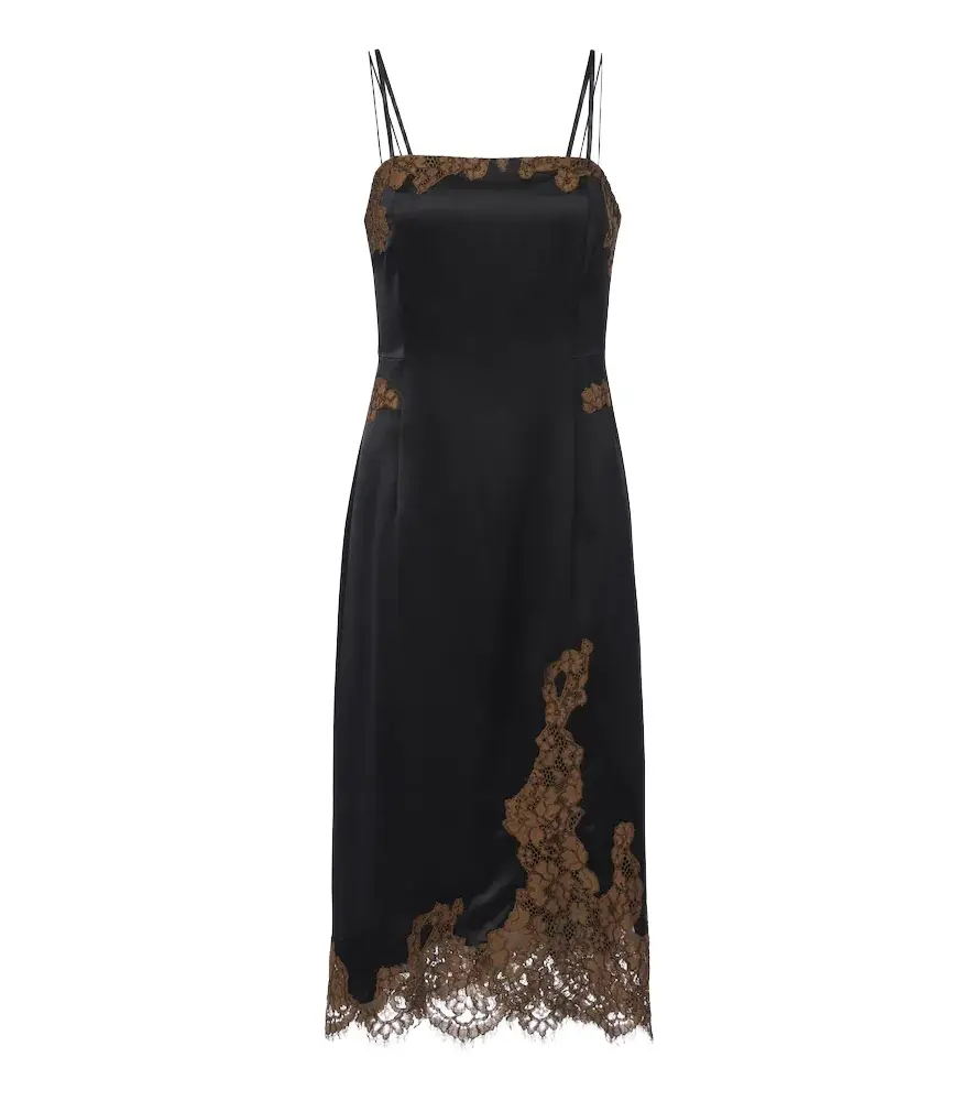 Dorothee Schumacher Lace-trimmed satin slip dress | Image 1 Dorothee Schumacher Lace-trimmed satin slip dress | Image 1