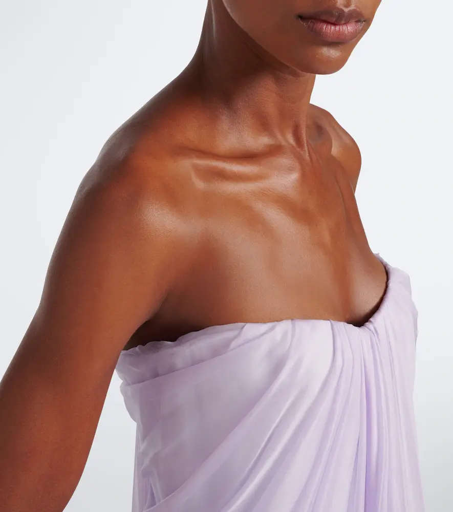 Alexander McQueen Draped silk chiffon bustier gown | Thumbnail 2 Alexander McQueen Draped silk chiffon bustier gown | Thumbnail 2