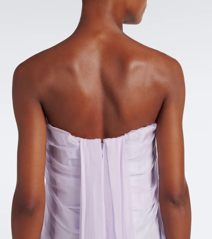 Alexander McQueen Draped silk chiffon bustier gown | Thumbnail 5 Alexander McQueen Draped silk chiffon bustier gown | Thumbnail 5